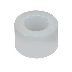 The AGCO, Sleeve - 3901102M1, is a white plastic cylindrical spacer with a central hole, perfect for use in Massey Ferguson machinery.