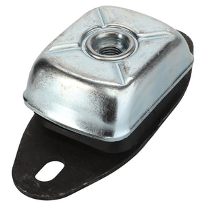 A metal mounting bracket with a threaded hole, featuring a black base and silver top, identified as AGCO | BEARING - ACP0533440 by the brand AGCO, sits against a white background. No current product description information is available.