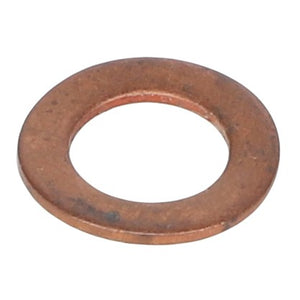 Product Description:
The image displays an AGCO Washer - 1118654, a round, flat copper washer with a central hole set against a white background.