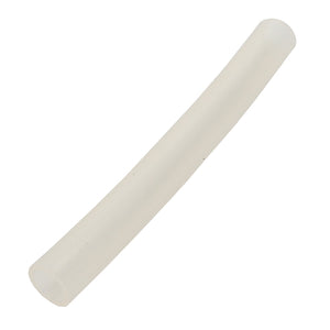 A clear plastic tube with a slight curve, shown on a plain white background, reminiscent of the precision and engineering found in AGCO models like the Hose - X591202101150.