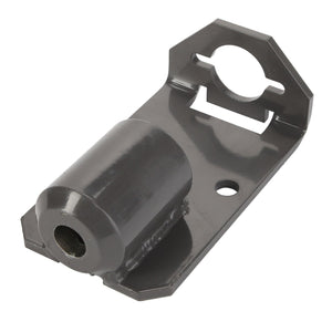 The AGCO | BRACKET - D28186263 is a metal bracket featuring a cylindrical attachment and mounting holes, ideal for mechanical or industrial applications. Currently, no additional product description information is available.