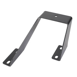 The AGCO Support Plate - Acw1762610 is a metal bracket with a rectangular shape, featuring a hole in the top center and two mounting holes on each end of the base flanges.