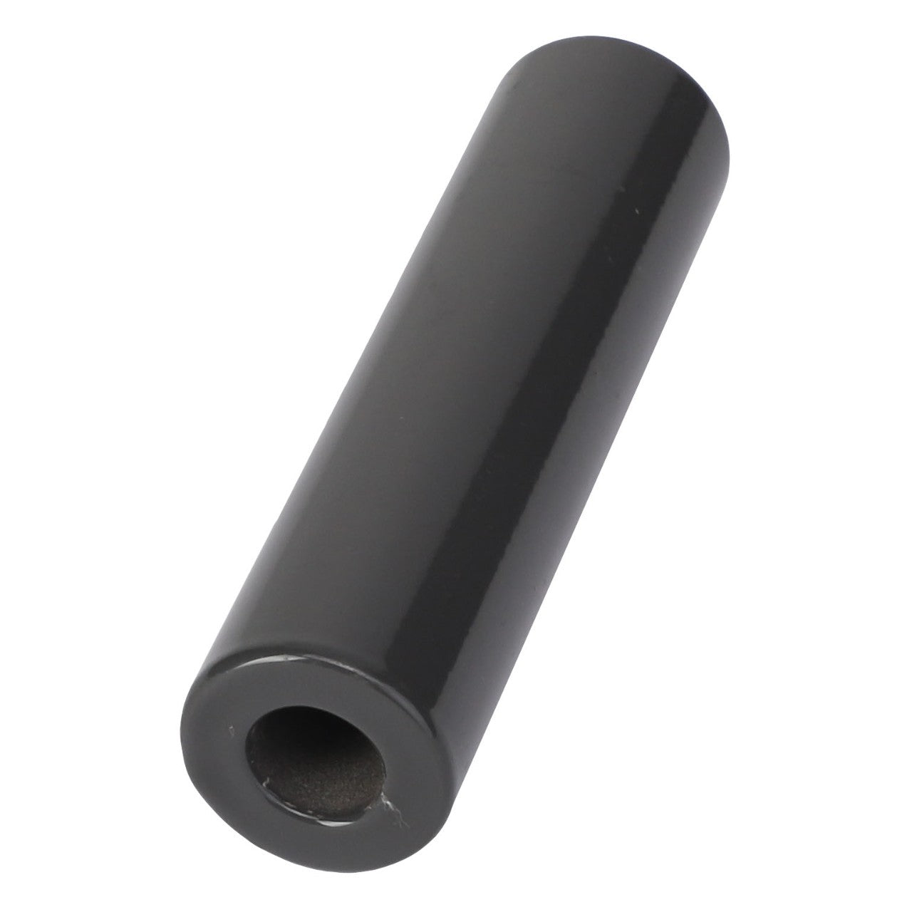 A cylindrical black object with a hollow center, resembling a tube or pipe, isolated on a white background. Product Name: AGCO | Mounting Tube - Acx2478720 by AGCO.