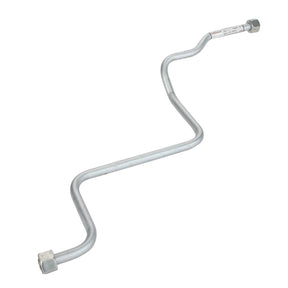 The AGCO Brake Pipe - Acx247259A is a metal pipe with multiple bends, featuring hexagonal fittings at both ends and a label attached near one end. No current product description information is available.