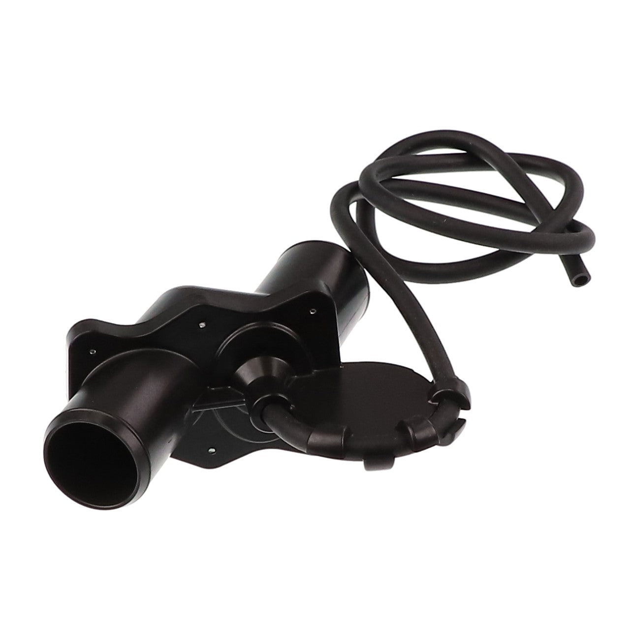 The AGCO | Sensor - Acp0145160 is a black plastic automotive product featuring an attached hose and a secure mounting base.