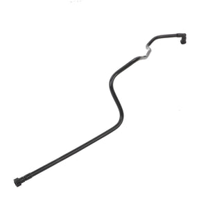 A black, bent metal rod with connectors on both ends, identified as the AGCO Fuel Pipe - Acw198800A, positioned against a neutral white background. No current information is provided in this product description.