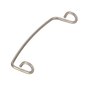 A curved metal hook with loops at both ends, the AGCO Spring - 894216M1 is compatible with Fendt Models for secure and efficient attachments.