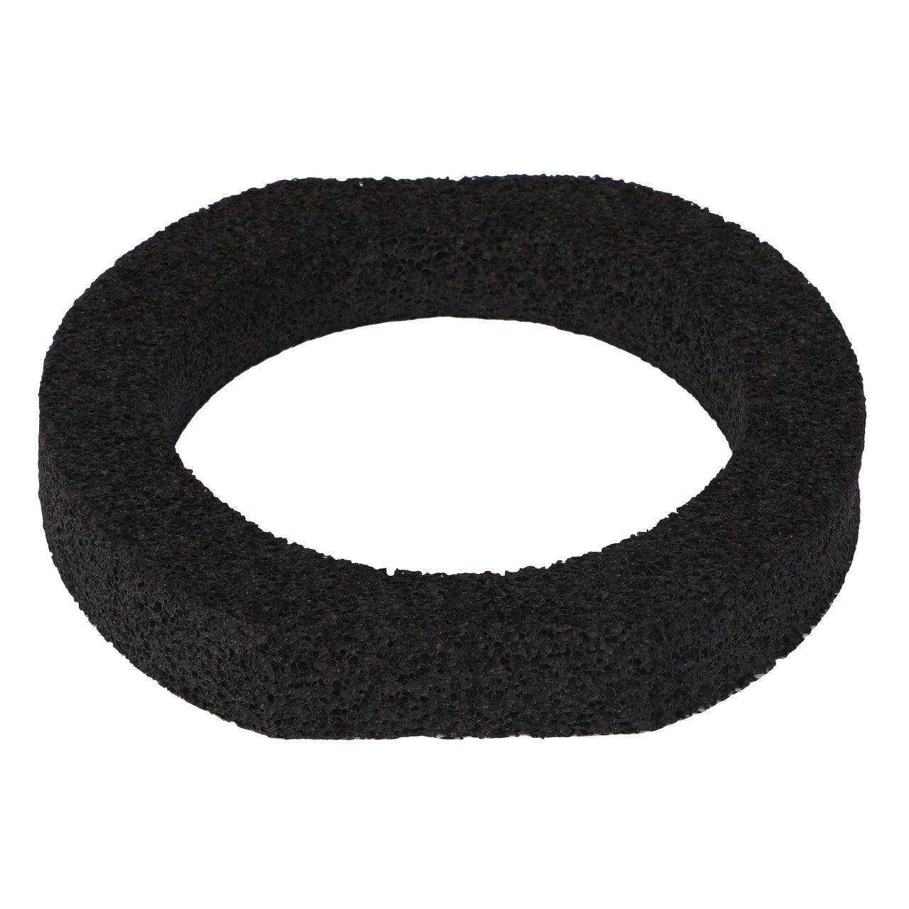 Close-up of the AGCO Foam - Acw115818B, a black circular rubber gasket with a textured surface, isolated on a white background. No current product description information is available.