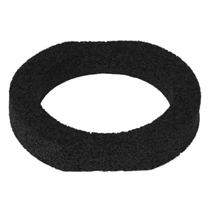 Close-up of the AGCO Foam - Acw115818B, a black circular rubber gasket with a textured surface, isolated on a white background. No current product description information is available.