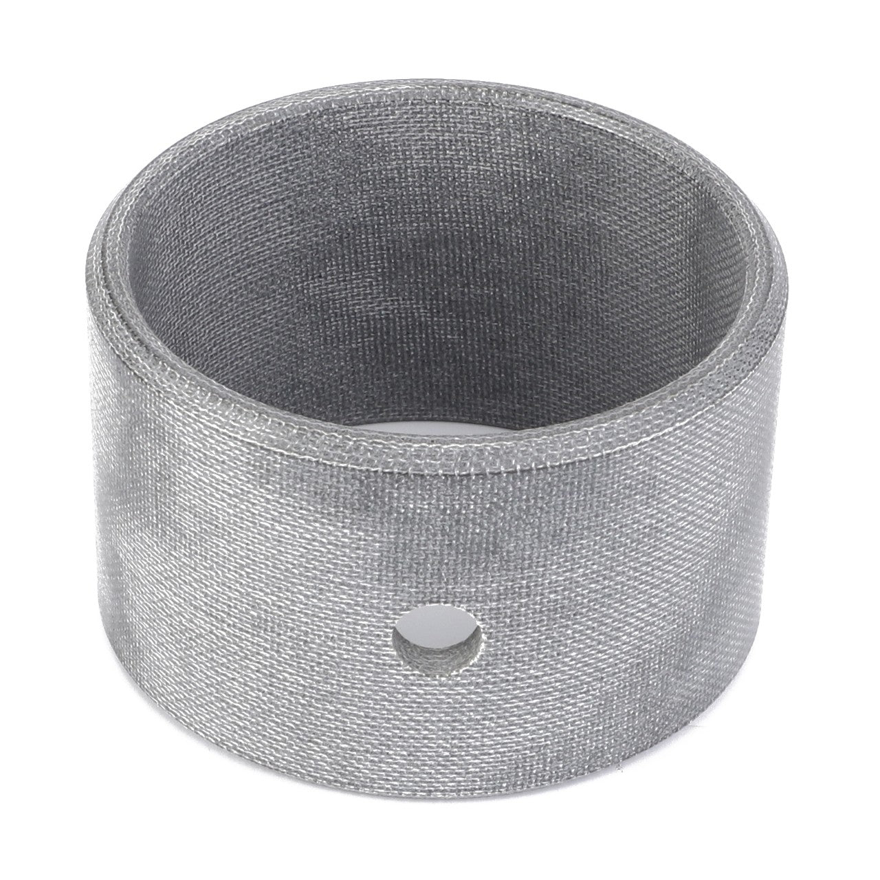 A cylindrical metal mesh screen with a circular hole on its surface, reminiscent of the precision engineering found in AGCO's Bush - 4281044M1.