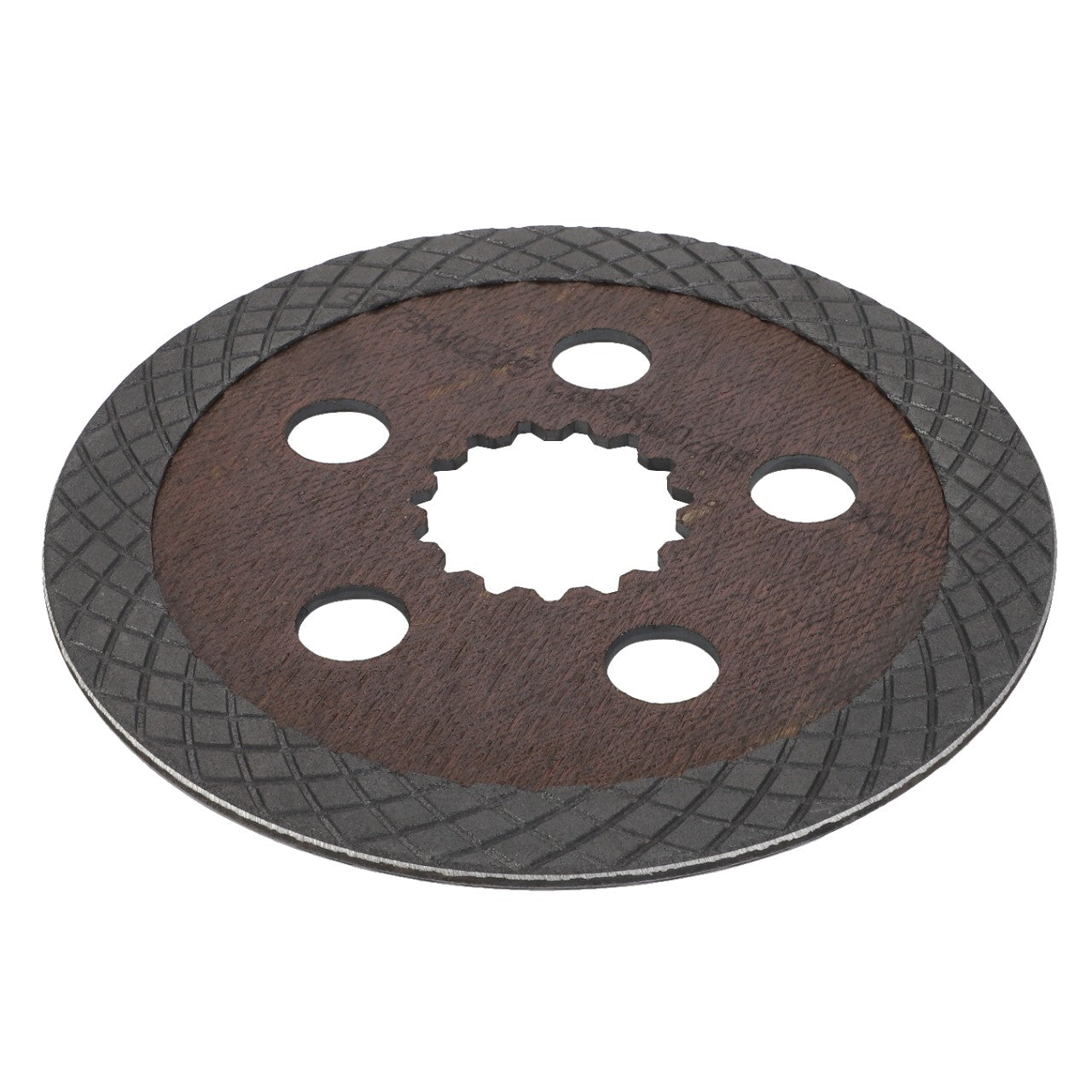 The AGCO BRAKE DISC (0.008.5343.2) is a circular metal disc featuring five round holes and a textured outer edge, along with a gear-like center hole. For any questions before ordering, please contact support for assistance.