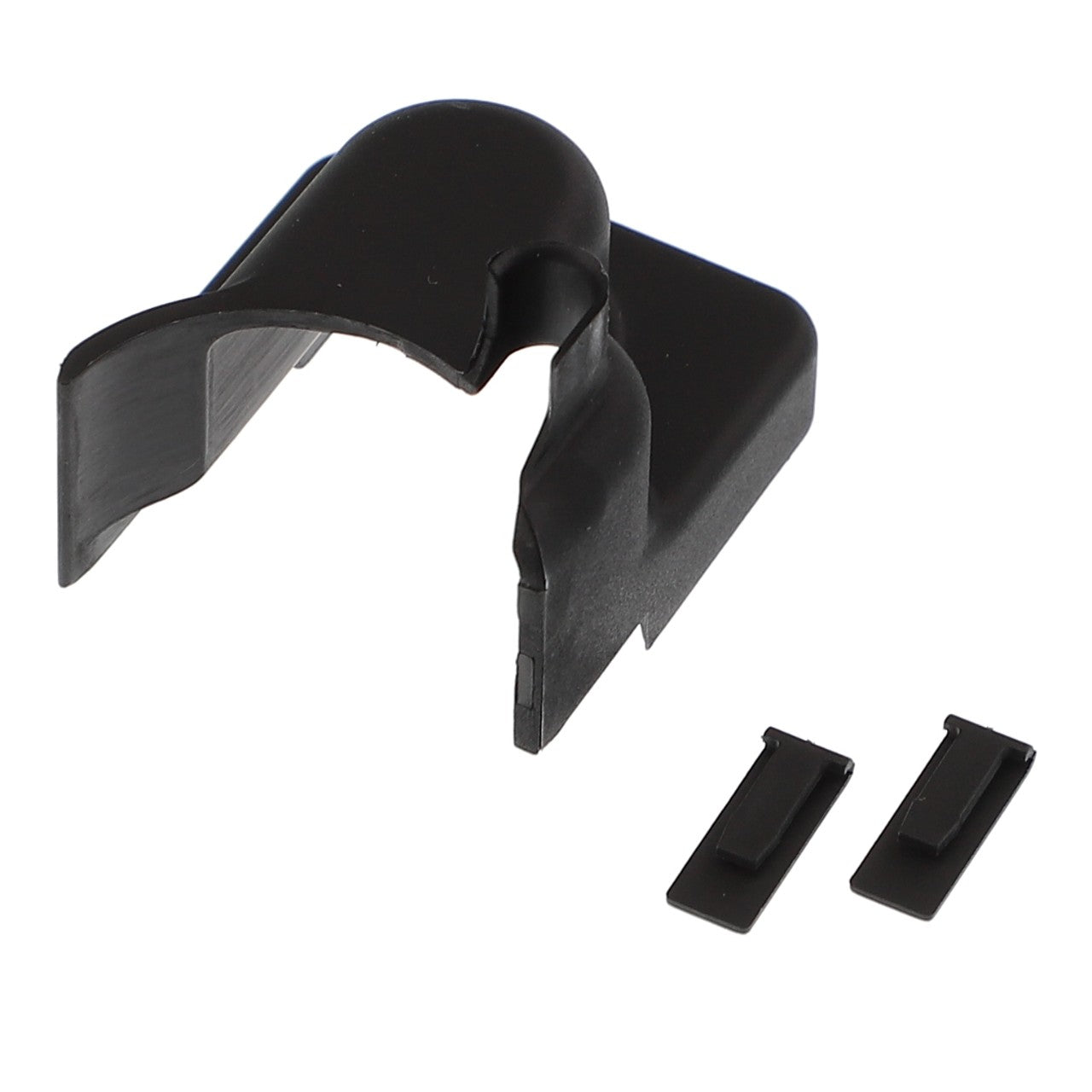 The AGCO | COVER - AL5033966 is a black plastic clip with a hinged top, and it includes two smaller rectangular inserts. Currently, there is no additional product description information available.