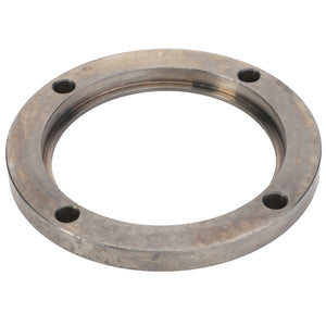 The AGCO Bearing Cap - Acp0501800 is a round metal flange, designed with four bolt holes evenly spaced around the perimeter. Currently, there is no further product description available.