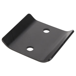 The AGCO Bracket - Acw2519540 is a sleek black metal bracket featuring two circular holes and elegantly curved edges.