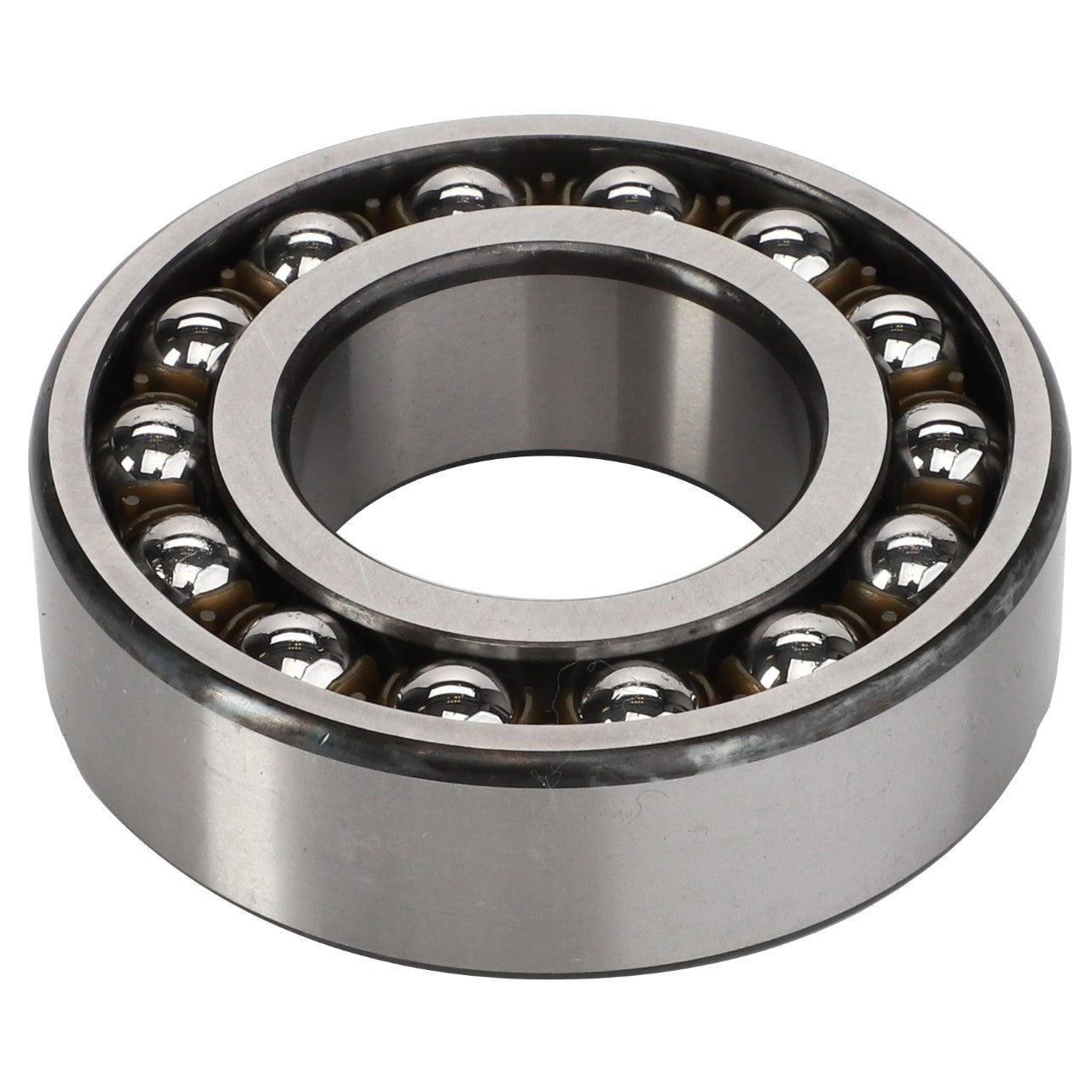 A metal ball bearing with an inner and outer ring, containing evenly spaced small steel balls, is available under the product name AGCO | BALL BEARING - D41609300 from the brand AGCO.