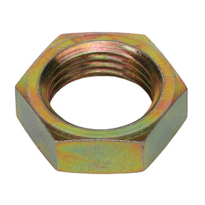 The AGCO NUT - AL5011757 is a hexagonal metal nut with internal threading and a subtly iridescent surface finish.