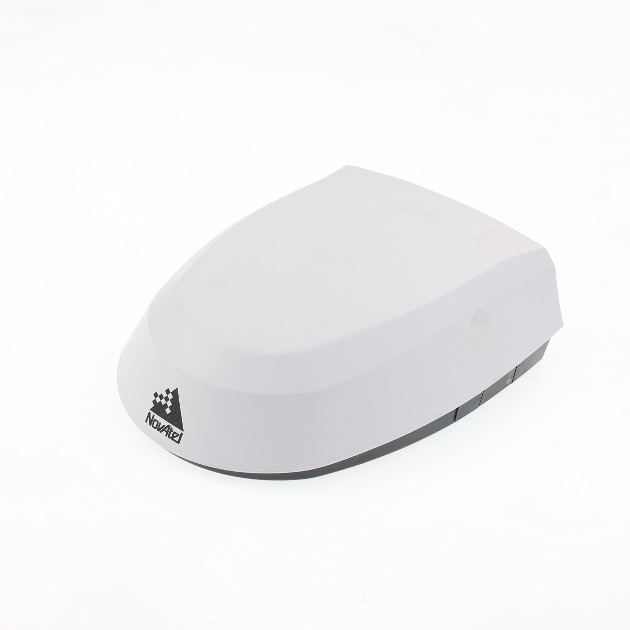 An AGCO GNSS antenna, model Receiver - G438810472603, in white with a sleek, rectangular design and beveled edges, reminiscent of the precise engineering found in Fendt Vario tractors, placed against a plain background.