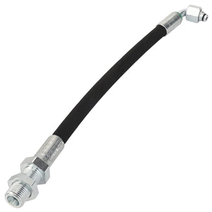 The AGCO Hydr. Hose - Acw069675A is a flexible black hose with metallic hex nuts and threaded fittings at both ends, but no additional product description information is currently available.