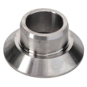 The AGCO Flange - F718301020190 is a metallic, cylindrical machined component with a flanged base and a central hollow section, designed to improve machinery efficiency. As an AGCO Parts Genuine item, it ensures reliable installation and maintenance.