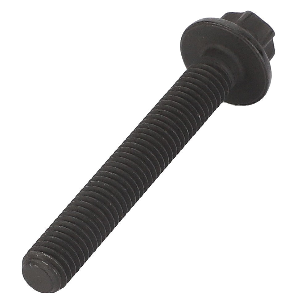 An image of the AGCO | TORX SCREW - F824201050020 paired with a flat washer illustrates the full thread length in precise detail.