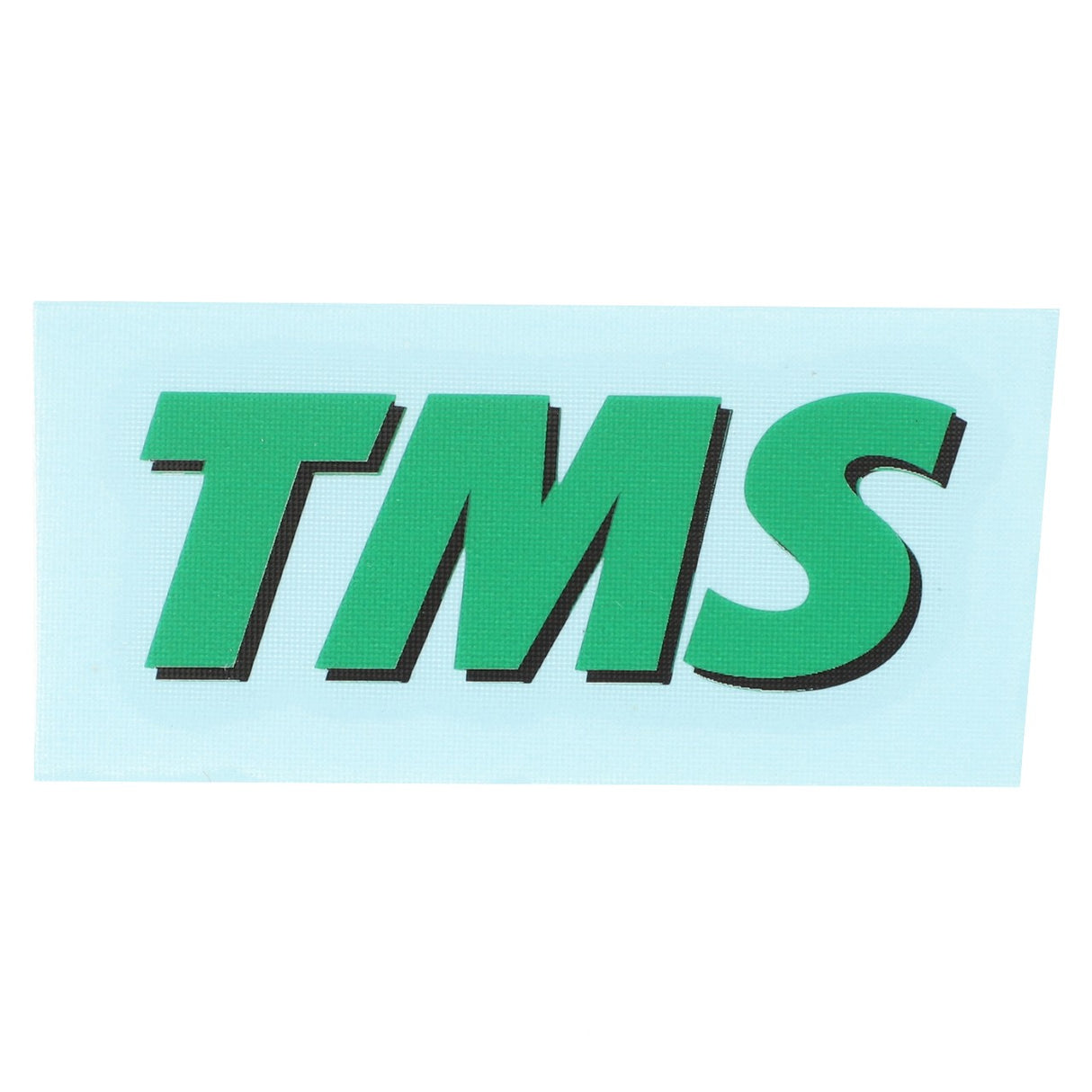 Text "TMS" in green font, diagonally shadowed, on a light blue UV resistant background with AGCO Lettering (Tms - 725500020840).