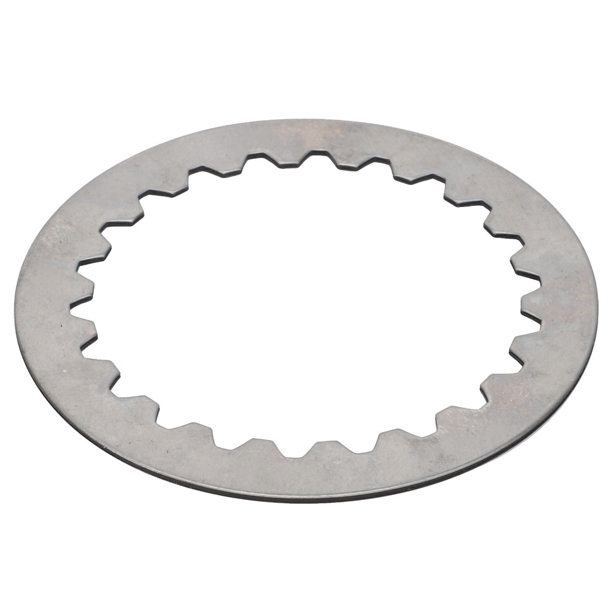 The AGCO Inner Disc - Acp0379470 is a metal washer featuring a toothed inner edge, specifically designed for mechanical or industrial use.