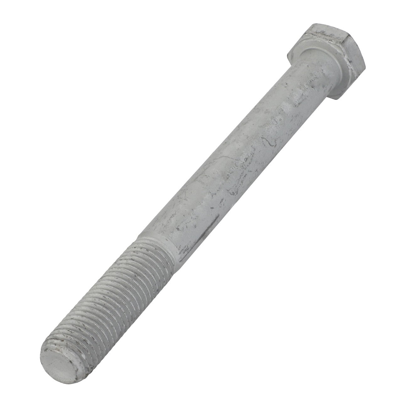 An AGCO | Hexagonal Head Bolt (model number Acx2313450) with a partially threaded shaft and a hexagonal head, positioned diagonally against a white background. No current product description information is available for this item.