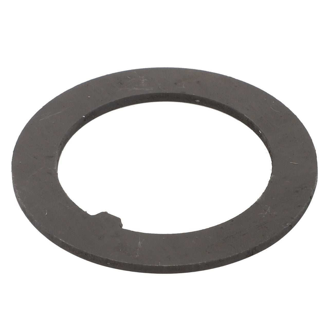 Product Description: The AGCO Intermediate Ring - V30383200 is a circular flat metal washer featuring a small notch on the inner edge. Further product description details are currently unavailable.