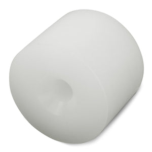 A white, cylindrical object with a hollow center, identified as AGCO | SUPPORT - D28550012 from the AGCO brand, sits against a plain background, reminiscent of minimalistic art.