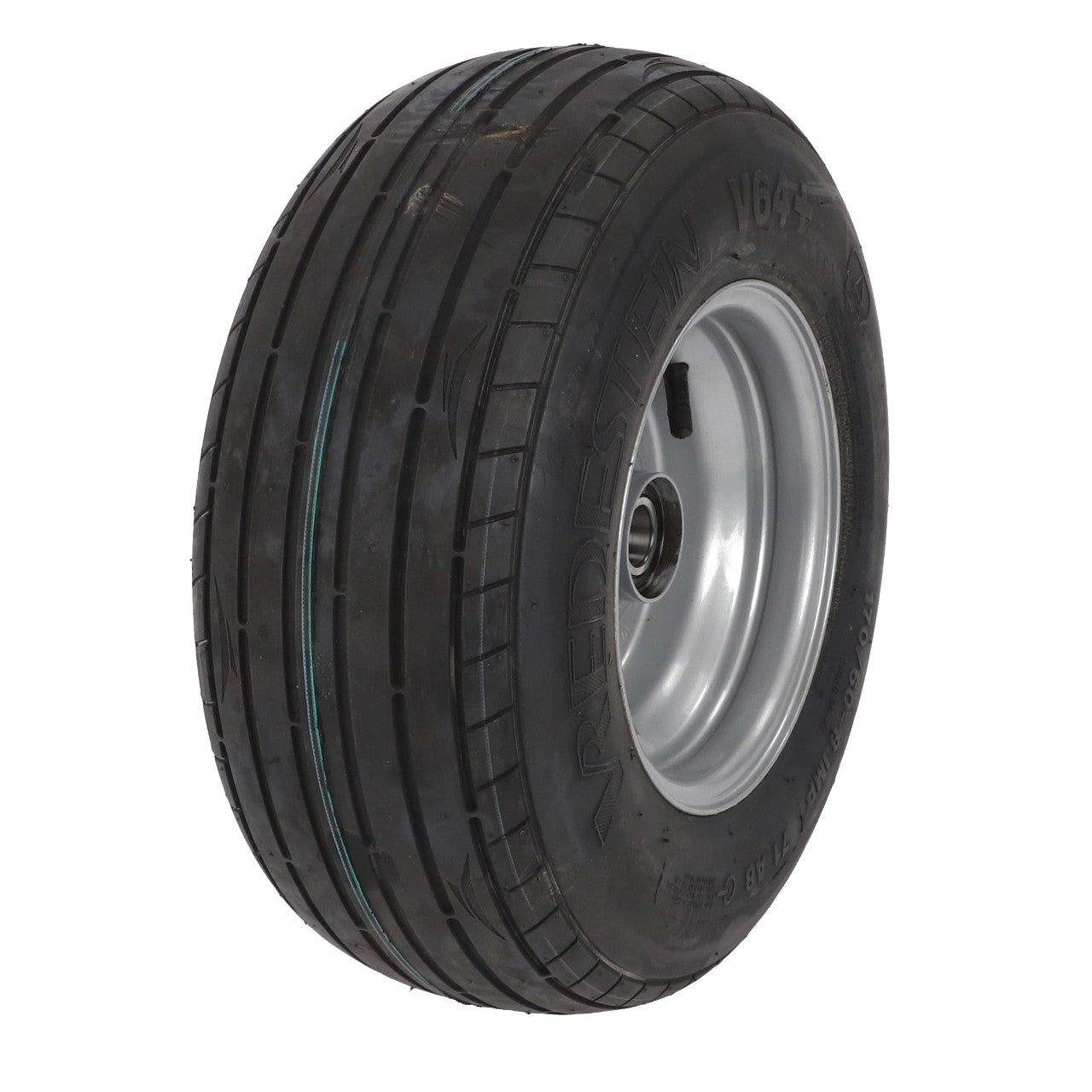 The AGCO | Wheel - 4-1033-0920-1, branded by AGCO, is a heavy-duty pneumatic wheel featuring a tread pattern and a metal rim, designed specifically for Fendt machinery.