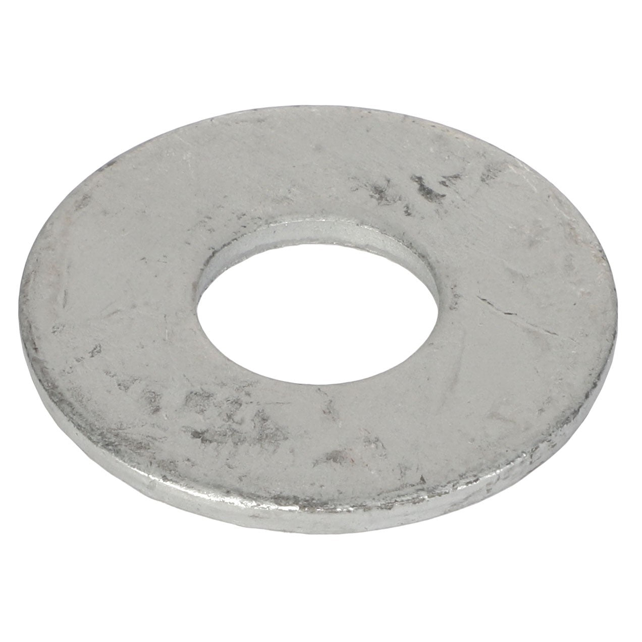 The product in question is an AGCO | FLAT WASHER - AG550310. This flat, metallic washer with a central hole features a scratched surface, indicating prior use. There is no additional product description information available at this time.