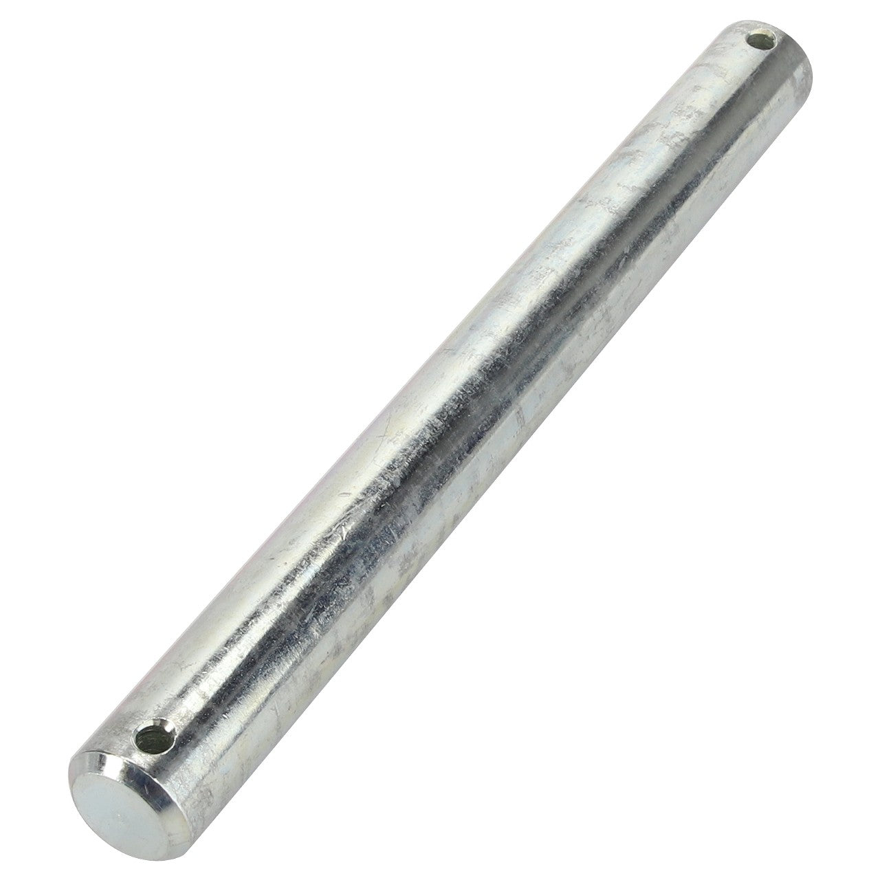 A cylindrical metal rod, branded as AGCO | CLEVIS PIN - D28181857, featuring two holes near each end, no current product description information available.