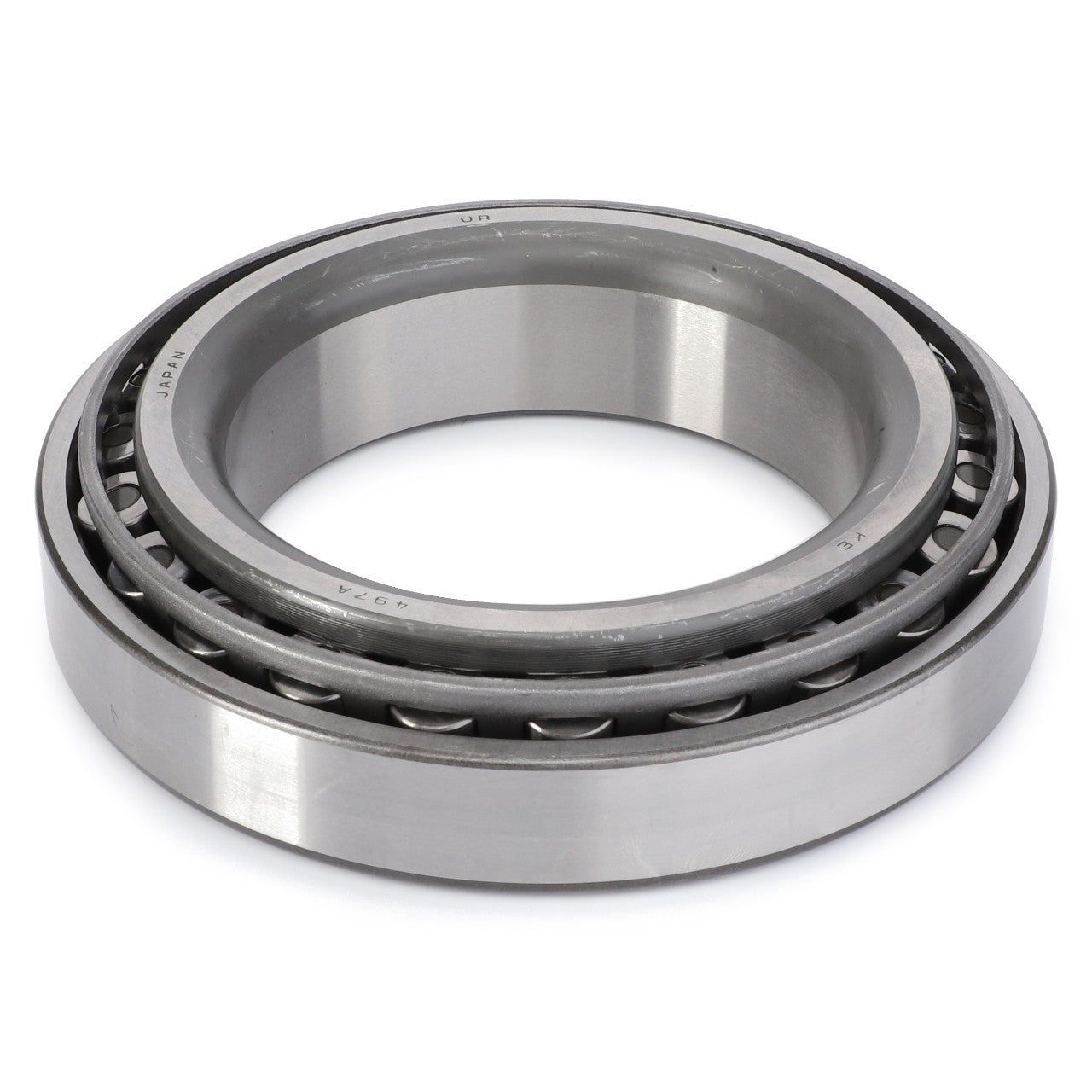 The AGCO Taper Roller Bearing - 3016138X91, a high-quality bearing from the AGCO brand, features an inner and outer ring along with cylindrical rollers arranged to efficiently handle both radial and thrust loads.