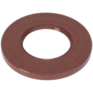 Introducing the AGCO | LIP SEAL - ACP0287670, a circular brown plastic ring with a smooth outer surface and a hollow center, resembling a large washer. For further details or ordering information, please contact our support team.