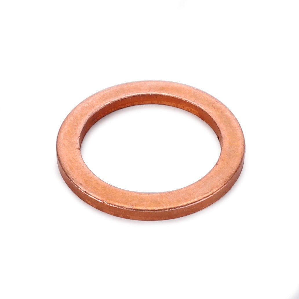 The AGCO | Sealing Washer - Va023286 is a circular copper component with a hollow center, commonly used in mechanical or plumbing applications. This versatile washer lacks a detailed product description.