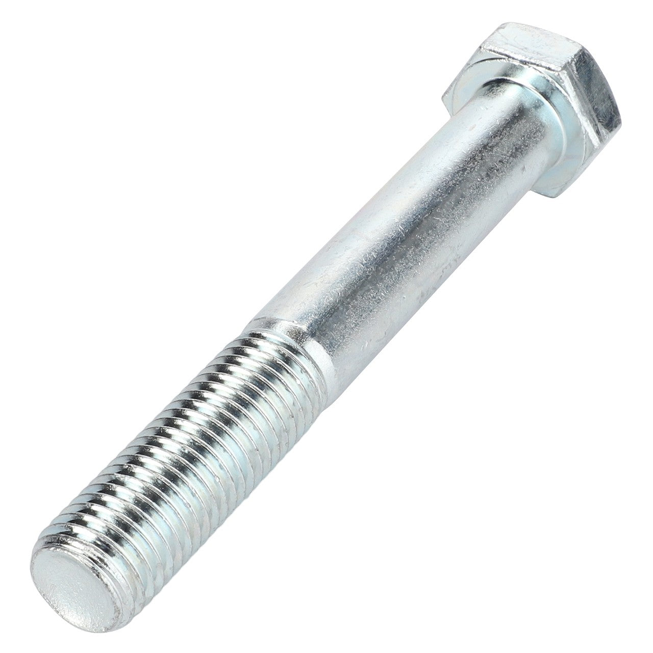 An AGCO Hex Head Bolt - 0901-13-51-00, featuring a metallic finish and a partially threaded shaft, is displayed against a white background.