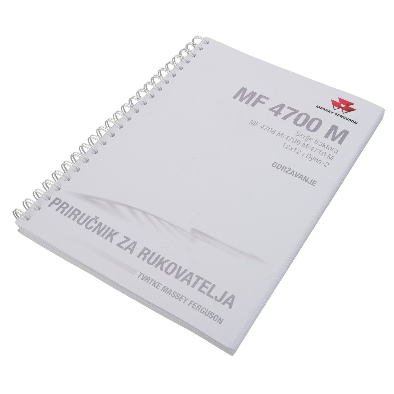 A spiral-bound manual titled "Operator's Manual - Act006491D" for the MF 4700 M series tractors by AGCO.