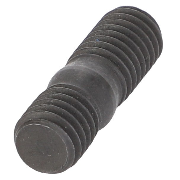 A black threaded metal AGCO stud bolt (4367928X1) with a cylindrical shape and ridged ends, compatible with Valtra machinery.