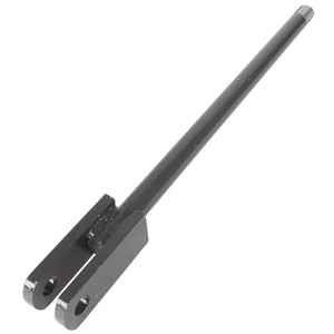 The AGCO | ROD - EPA71068 is a durable metal rod with a threaded end and a forked split on the opposite side, making it ideal for various machinery or mechanical applications.