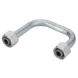 An AGCO Pipe - Acw6204070 is a U-shaped metal pipe equipped with hexagonal nuts on both ends.