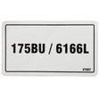 A pristine white rectangle label from AGCO showcasing "175BU / 6166L" in bold black letters. In the bottom right corner, a smaller font reveals the number "67667". The product is identified as Decal - Acp0008990.