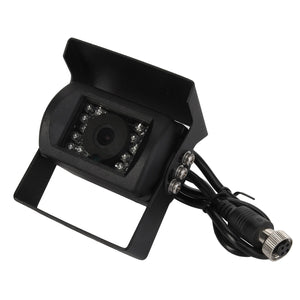 The AGCO | CAMERA - ACY1581140 by AGCO is a black wired security camera equipped with infrared LEDs and an attached cable, offering reliable surveillance. The current product description information is unavailable; please check for additional features or updates.