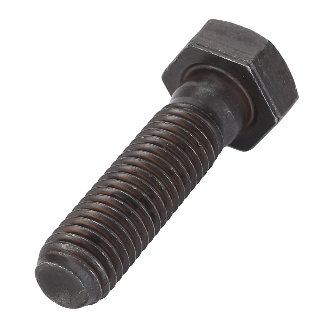 A close-up view of the AGCO HEXAGONAL HEAD BOLT - F339300020850, featuring a threaded shaft on a white background. If you have any product questions or need assistance with ordering, our support team is here to help.