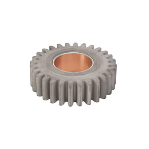 A gray AGCO spur gear (F119200210970) with a central hole and evenly spaced teeth around its edge, exemplifying AGCO Parts Genuine quality and ensuring optimal machinery performance.