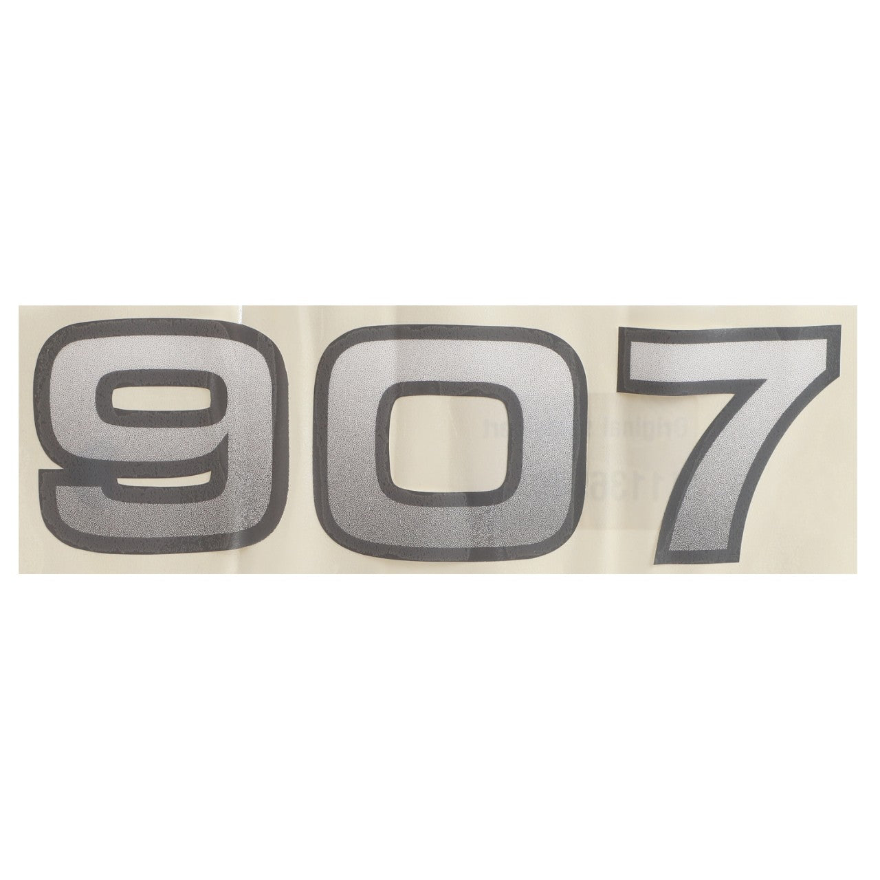 Image showcasing the number "907" prominently displayed in a large, bold, black font on a light background, featuring the AGCO | DECAL - AL11136549 by AGCO.