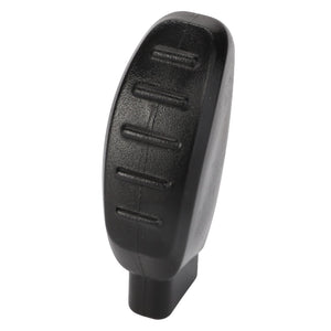 The AGCO | Knob - Acp0671490 is a black, textured plastic knob with a slightly curved shape and ridges on the top surface. Unfortunately, no current product description is available.