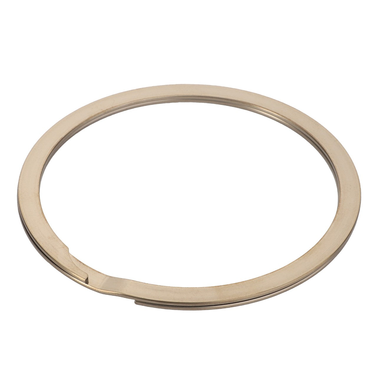 A sleek metallic circular AGCO Retaining Ring - Acx3194180, featuring a small gap on one side, is set against a plain white background.