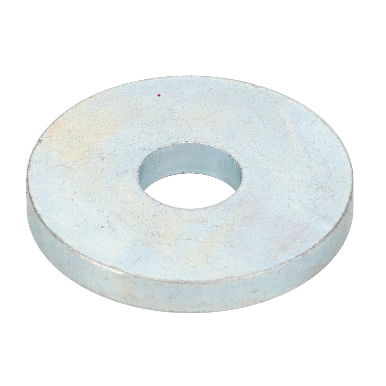 The AGCO | WASHER - D20400425 is a robust, flat, metallic washer with a precisely cut circular hole in the center.