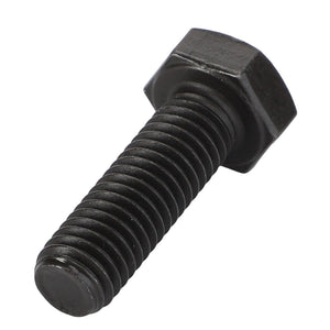 The AGCO Hexagonal Head Bolt - Acw4663920, featuring a black finish and threaded shaft, is displayed against a stark white background.