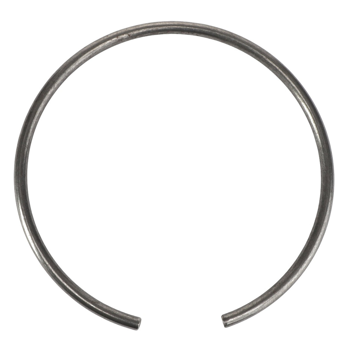 The AGCO | RING - AL5016666 by AGCO is a sturdy metallic snap ring with open ends, designed in a perfect circular shape.